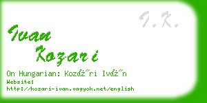 ivan kozari business card